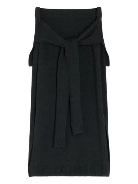 Fustă midi Lemaire până la genunchi gri