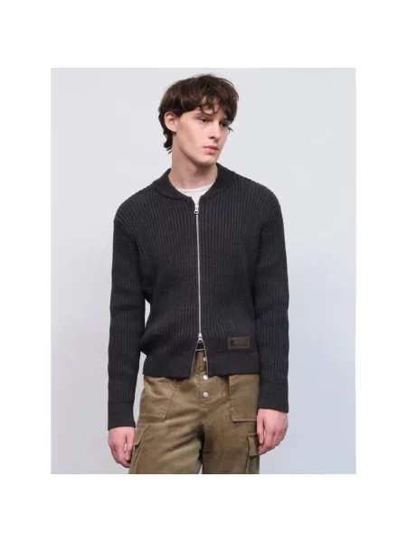 Dzianinowy kurtka bomber Carrer szary