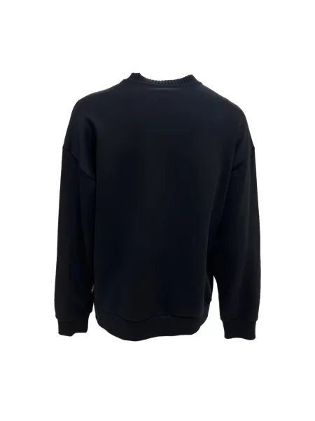 Bluza z kapturem Roberto Cavalli z kapturem z logo czarna