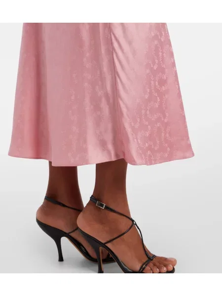 Rochie maxi Rixo din satin cu model floral roz