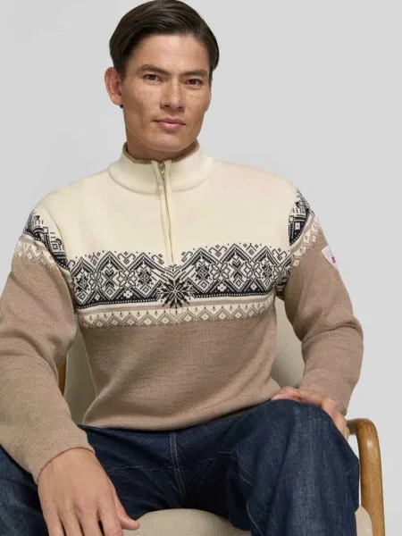 Sweter wełniany z kołnierzem zapinanym model Moritz' Dale Of Norway
