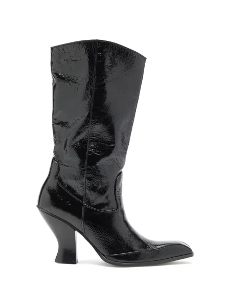 Botine Diesel din piele de lac negru