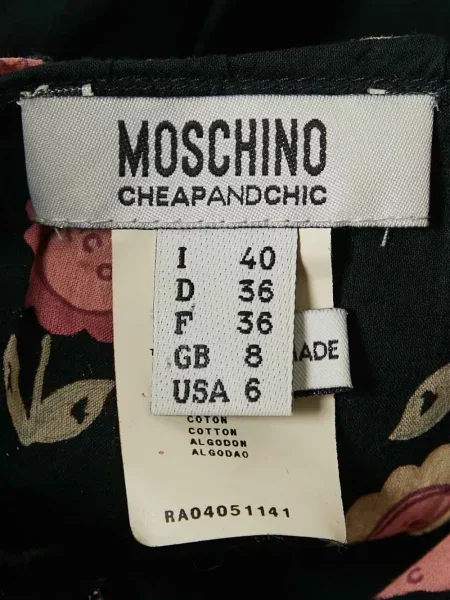 Květinové midi šaty Moschino Pre-owned s potiskem po kolena modré