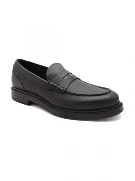 BOSS BLACK Bőr loafer cipők Saul_Loaf fekete