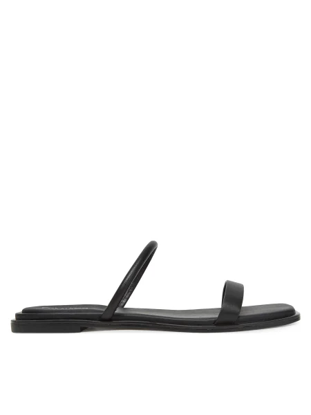 Кожени чехли Calvin Klein FLAT SANDAL SQUARED LTH черно