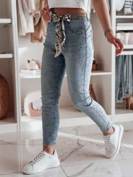 Spodnie jeansowe skinny z paskiem FLORENCIO Dstreet niebieskie