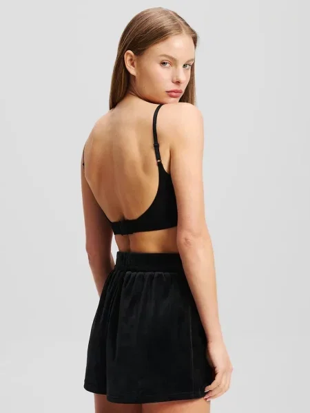 Шорти Karl Lagerfeld однотонні висока посадка чорний