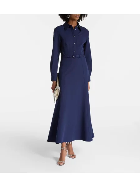 Oblekové košeľové šaty Roland Mouret modrá