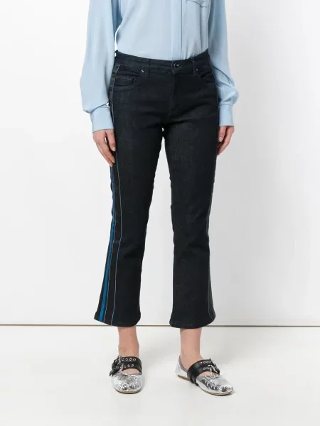 Jeansy dzwony Victoria Victoria Beckham o krotszym kroju dzwony niebieskie