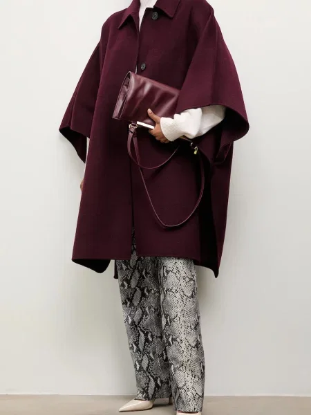 Answear.LAB płaszcz wełniany bordowy
