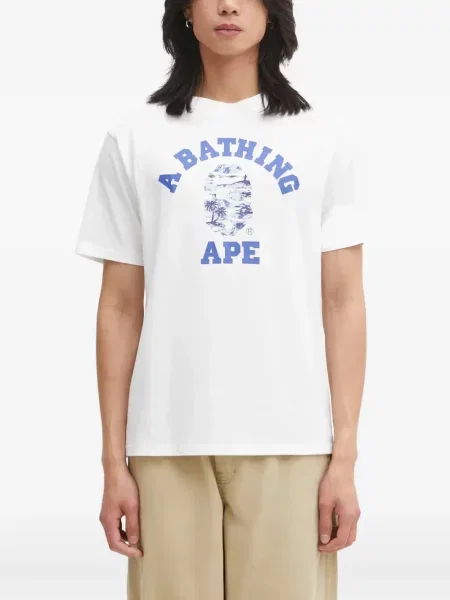 Tricou A Bathing Ape® cu imagine alb
