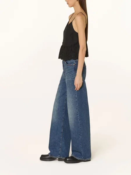 Levi's Dżinsy Szeroka nogawka w prążki Kobiety jednolity niebieski