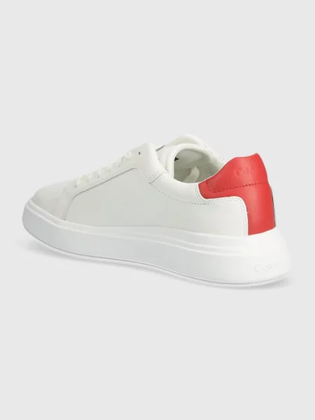Calvin Klein bőr sportcipő LOW TOP LACE UP LTH fehér
