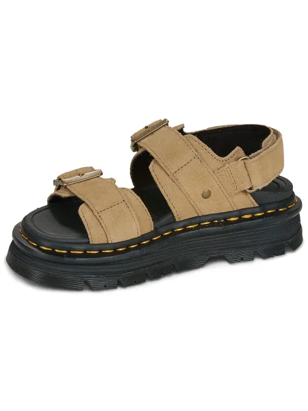 Pantofi Dr. Martens din piele de căprioară cu platformă bej