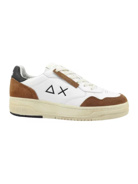 Sneakersy Sun68 skórzane białe