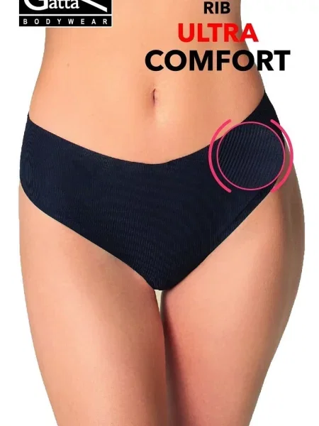 Бесшовные трусики стринг FIGI_GATTA_SPORT_STRING_RIB_ULTRA_COMFORT чорні