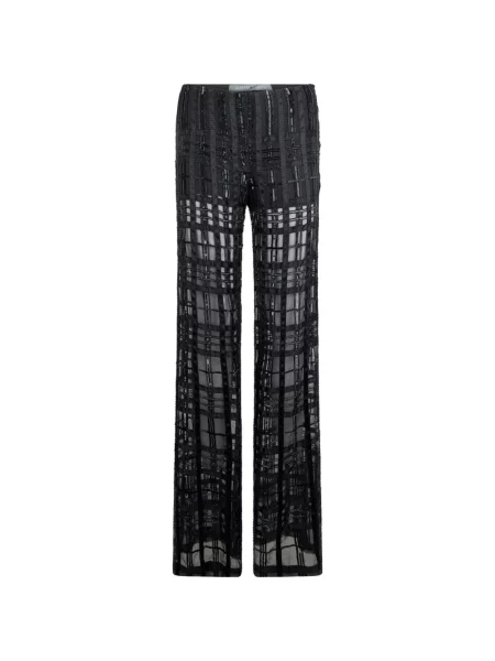 Pantaloni Alberta Ferretti de mătase negru