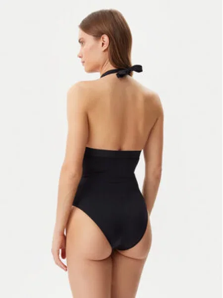 Plavky Tommy Hilfiger Halter One Piece black černé