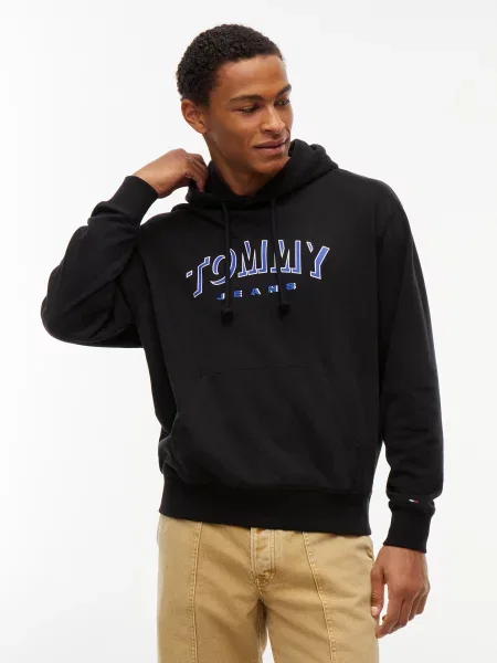Tommy Jeans Mikina modrá / čierna biela
