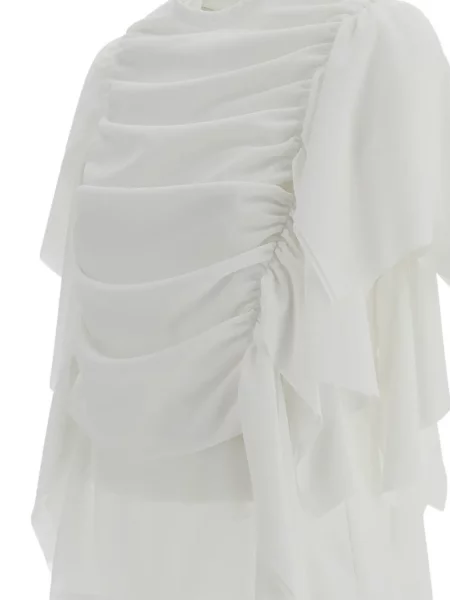 Scurt tricou Comme Des Garçons drapate alb