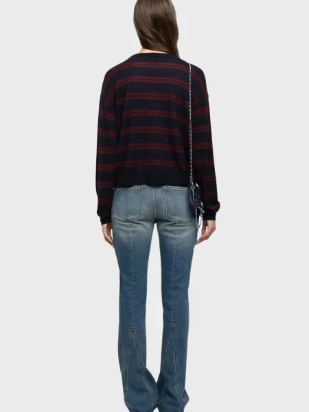 Кашемировый свитер Zadig&voltaire в полоску синий