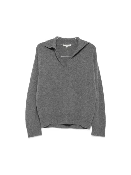 Sweter Barena Venezia z dekoltem w serek szary