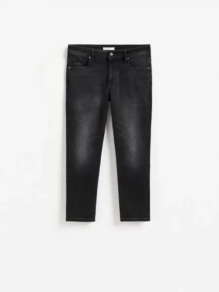 Reserved Blugi slim cropped negru