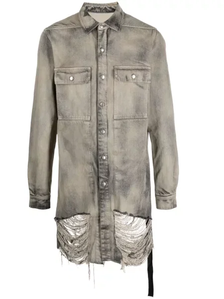 Geacă de blugi Rick Owens zdrențuiți gri