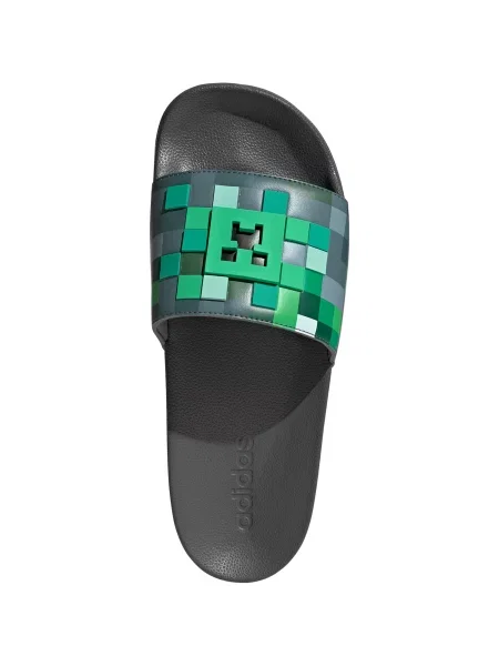 ADIDAS SPORTSWEAR Flip-flops ADILETTE SHOWER MINECRAFT gri metalic / verde deschis / verde închis alb