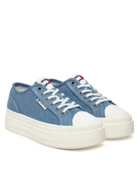 Tommy Jeans Sneakersy Tjw Foxing Flatform Lc modrá