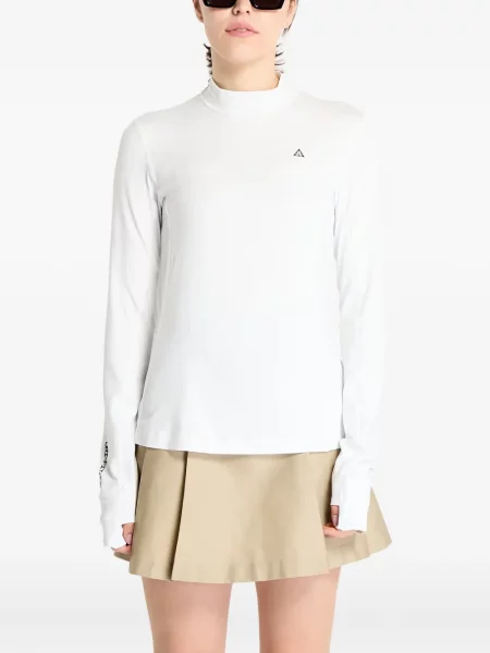Top sport Nike din fleece plisat fără mâneci alb