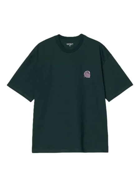 Tricou Carhartt Wip cu autograf verde