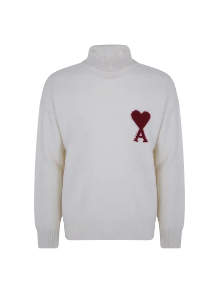 Sweter Ami Paris wełniany biały