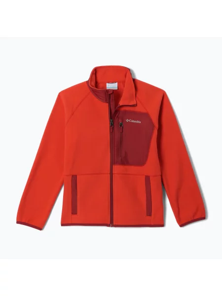 Gyerek polár pulóver Columbia Fast Trek V Full Zip super sonic/red oxide. Méret: L piros