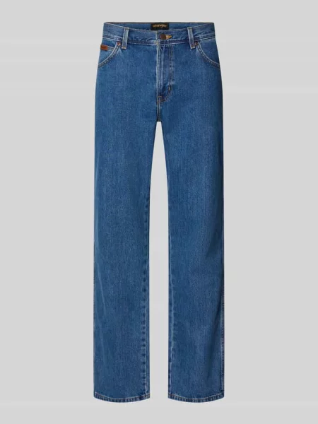 Jeansy bootcut z detal z logo model Texas' Wrangler niebieskie