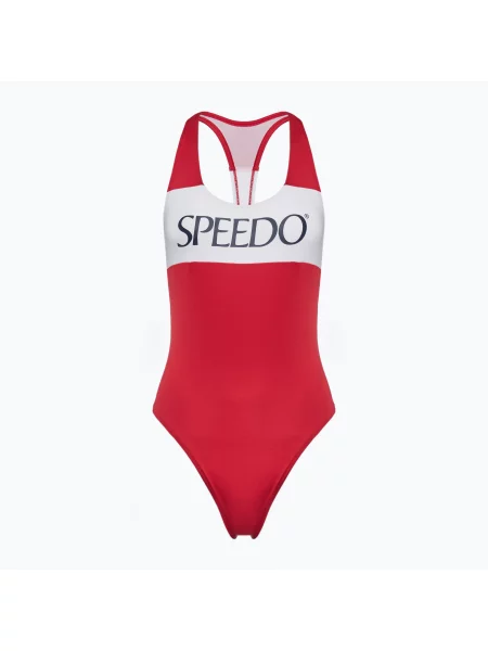 Speedo Colourblock Racerback дамски бански костюм от една част с висок риск червен