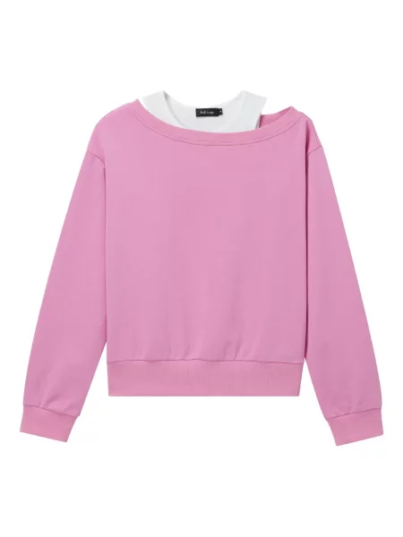 Bluza Tout A Coup na jednym ramieniu różowa