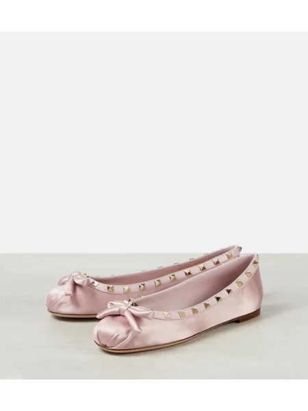 Balerini Valentino Garavani din piele violet