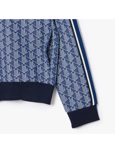 Lacoste Bluza Z Zamkiem Błyskawicznym Z Monogramem Paryża granatowa