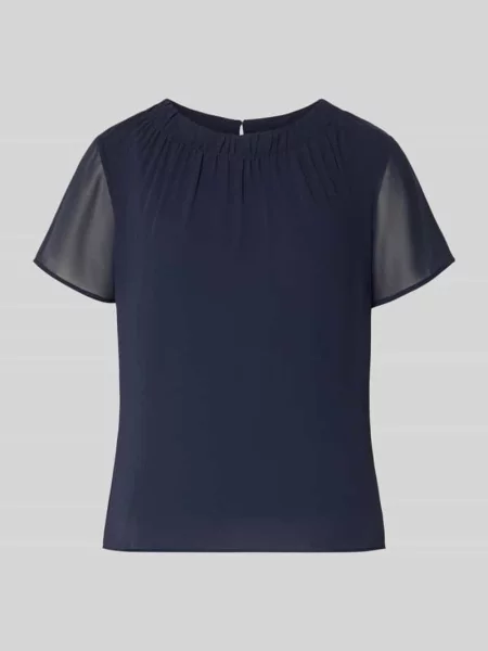 Bluzka o kroju regular fit z półprzezroczystymi rękawami S.oliver Black Label