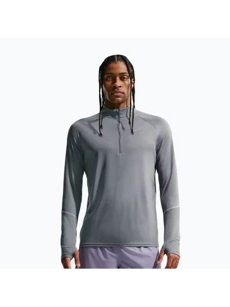 Férfi futó pulóver Nike Miler Dri-Fit UV Zip smoke grey Miler Dri-Fit UV Zip szürke