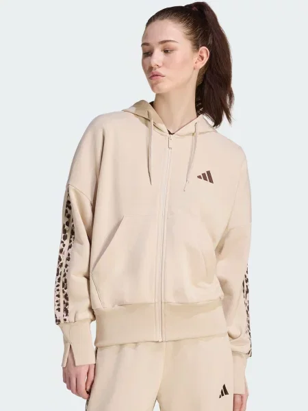 ADIDAS SPORTSWEAR Športna jopa na Seasonal Essentials ecru / čokolada / mokka
