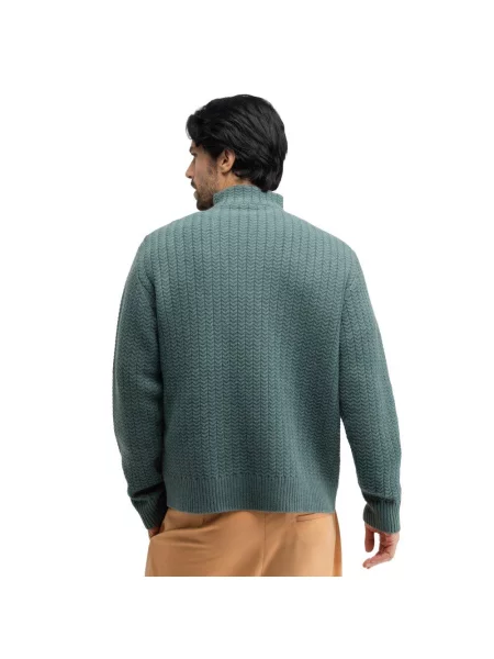 Sweter ze stójką Siroko Tiksi Blue niebieski