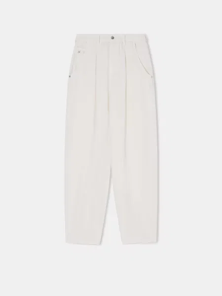 Широкі джинси Emporio Armani молочний ліоцелл