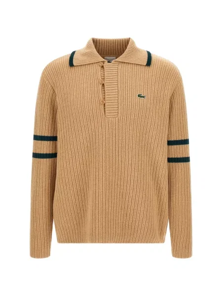 Koszulka polo Lacoste w paski z kołnierzem