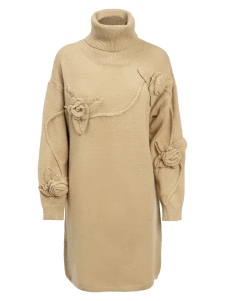 Influencer Rochie tricotat cămilă maro