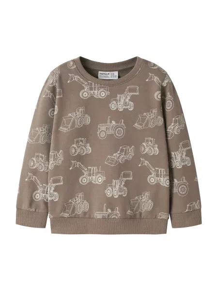 NAME IT Sweater majica NMMVaron sivkasto / smeđa bež