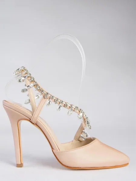 Satenska večernja haljina Fox Shoes kamenje