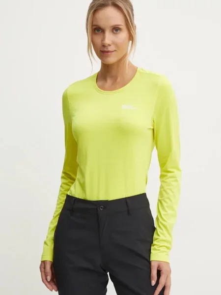 Sportovní tričko s dlouhým rukávem Jack Wolfskin Sky Thermal tmavomodrá žluté