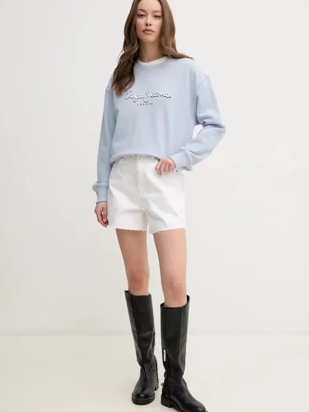 Джинсові шорти Pepe Jeans A-LINE SHORT UHW RACHEL однотонні висока посадка білий